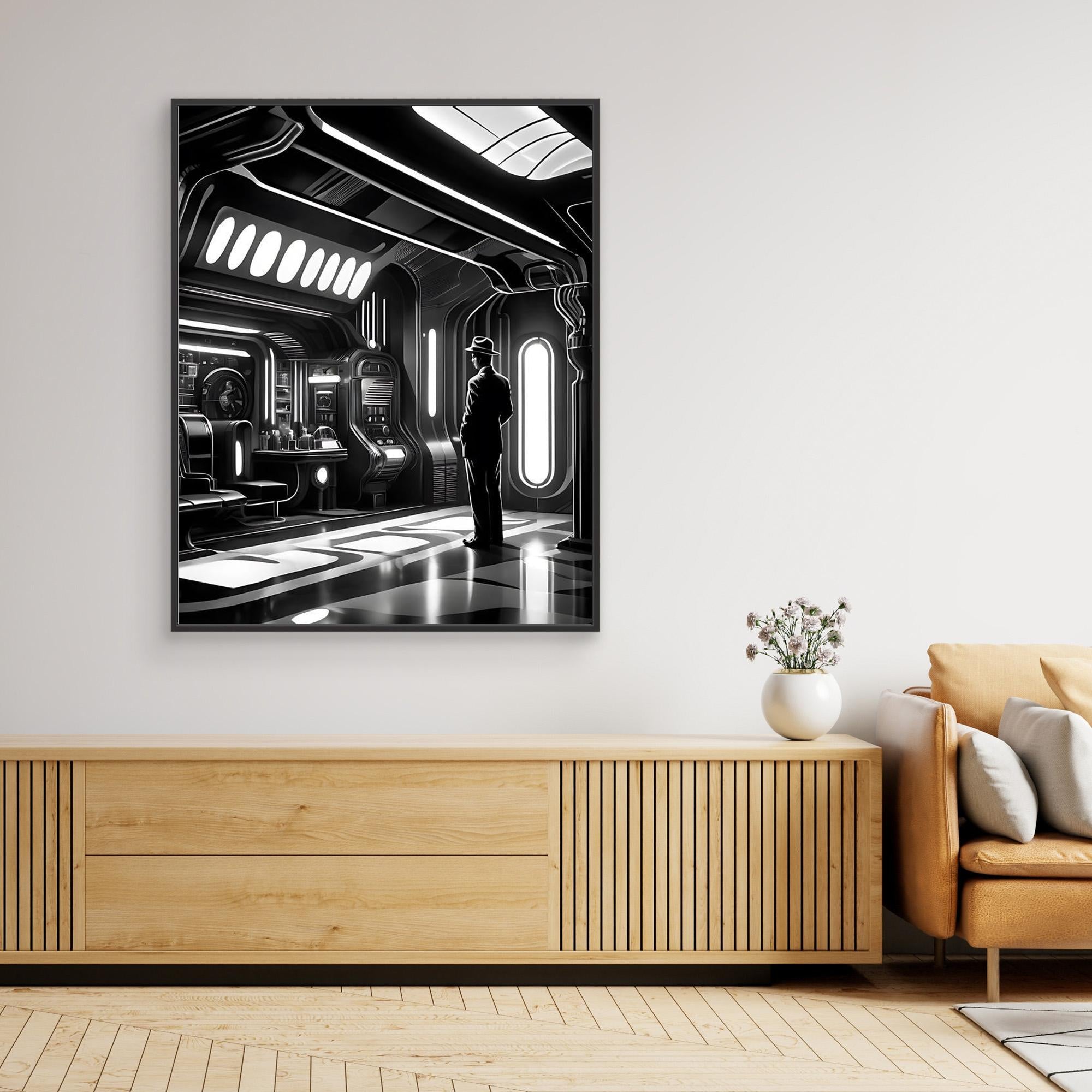 Retro-Futuristic Noir Sci-Fi Wall Art | Canvas Print - Framed Pop Art