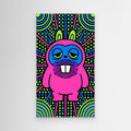 Neon Psychedelic Rabbit Canvas Print | Funky Wall Art - Framed Pop Art