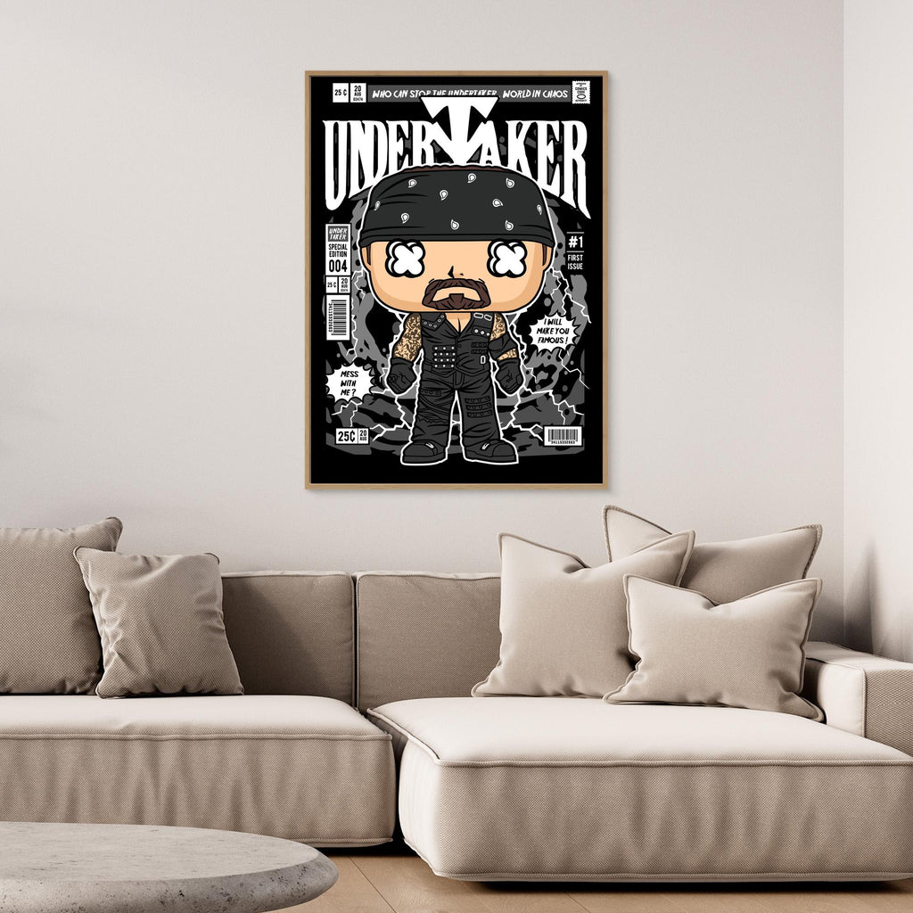 Undertaker Pop Art Canvas – WWE Man Cave Wall Decor - Framed Pop Art