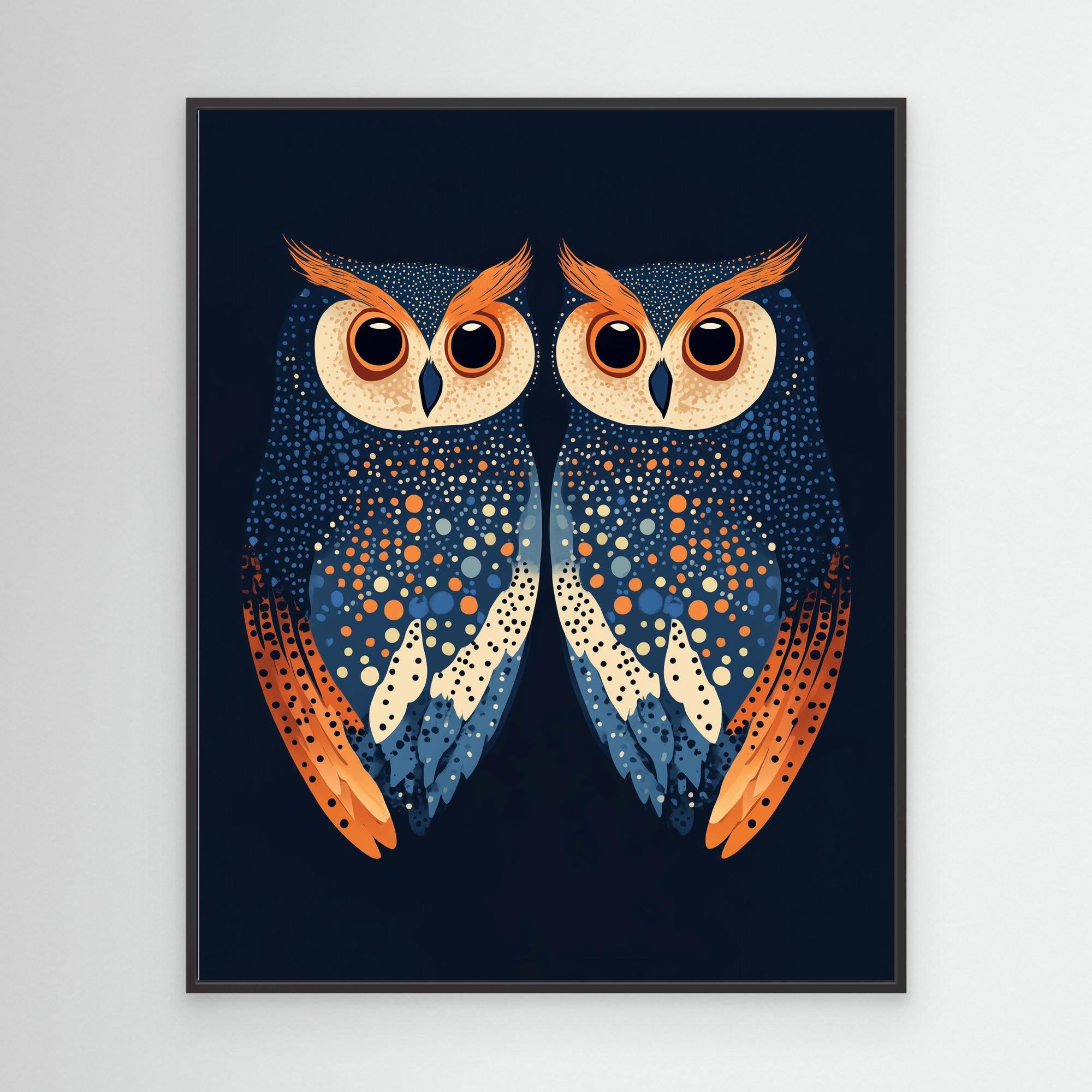 Hallway Wall Art – Modern Owl Canvas Print - Framed Pop Art