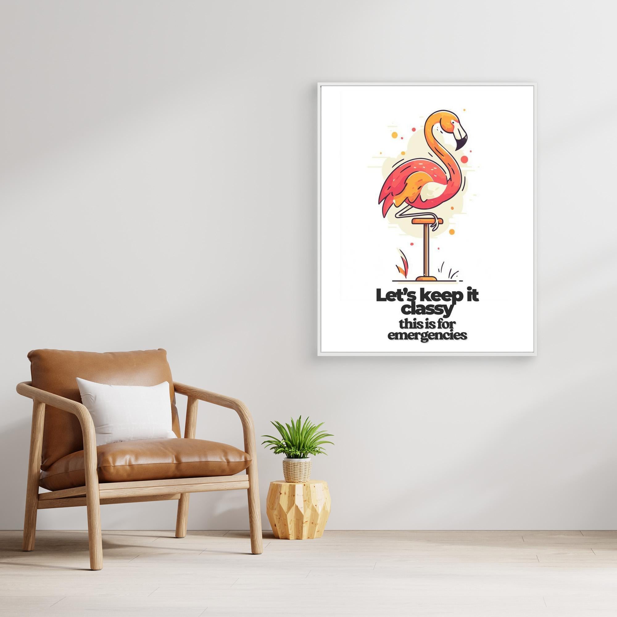 Funny Flamingo Art Print | Classy Bathroom & Bar Decor