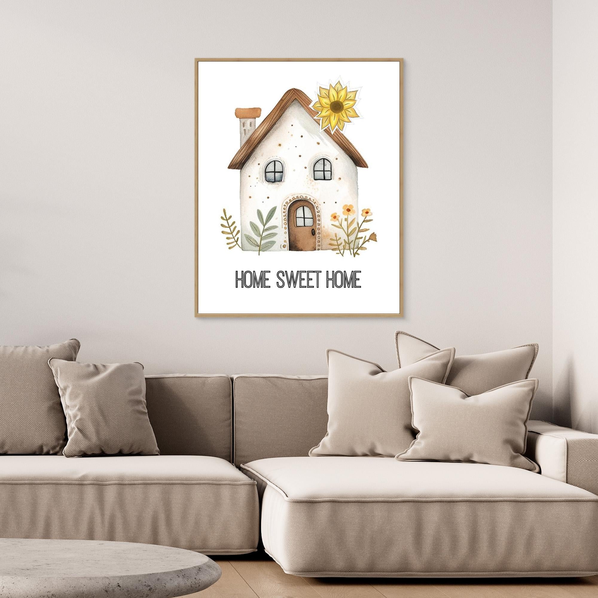 Home Sweet Home Wall Art Canvas Print for Hallway Decor - Framed Pop Art