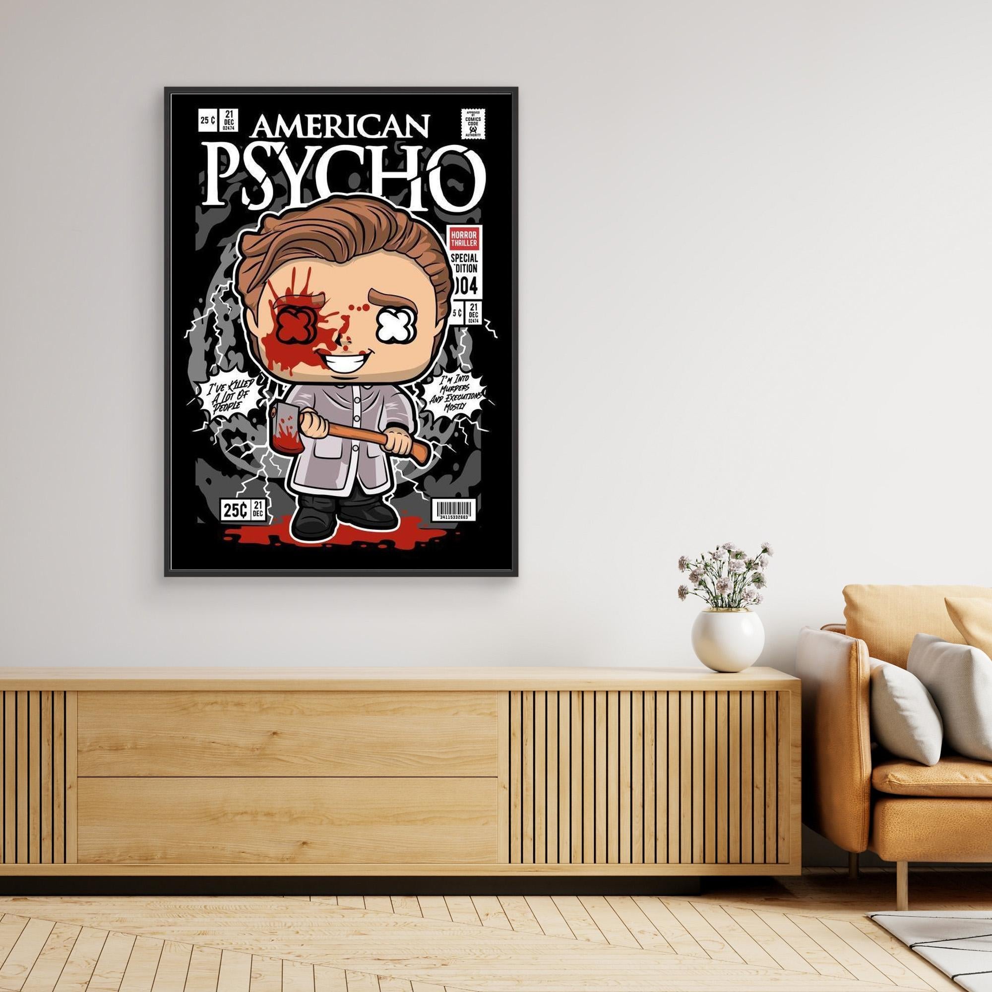 American Psycho Patrick Bateman Comic Style Wall Art