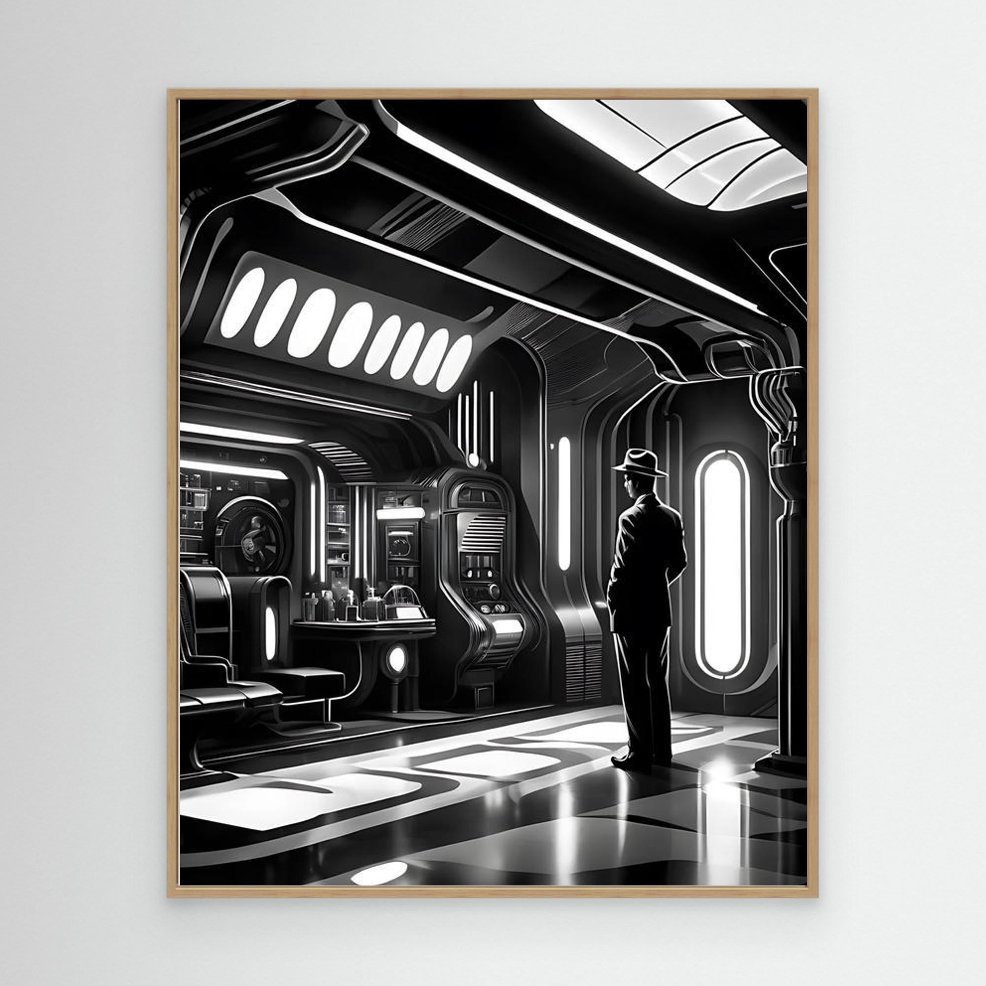Retro-Futuristic Noir Sci-Fi Wall Art | Canvas Print - Framed Pop Art