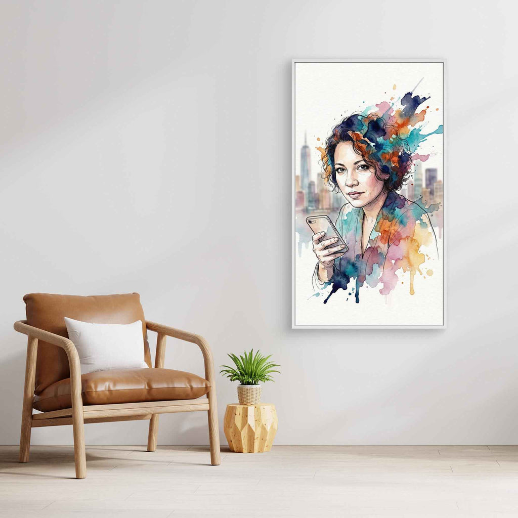 Custom Watercolour Portrait | Personalised Urban Wall Art UK - Framed Pop Art