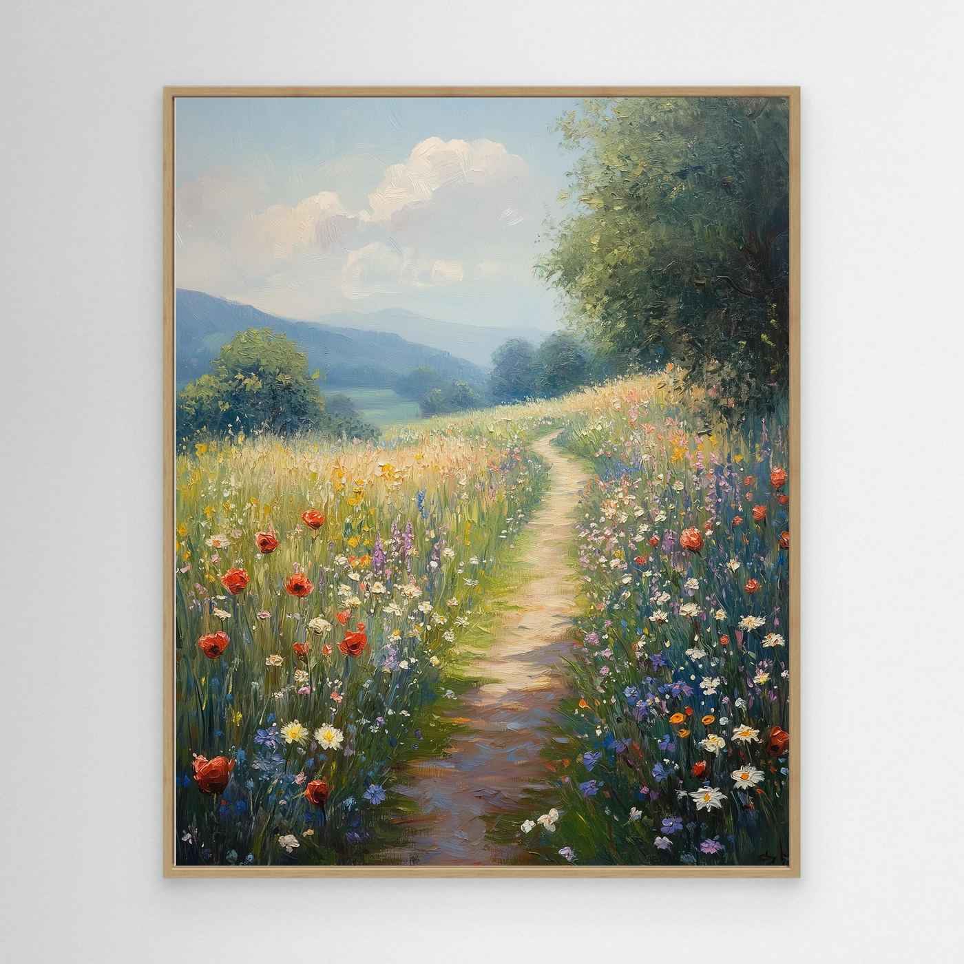 Hallway Wall Art – Wildflower Meadow Path Canvas Print