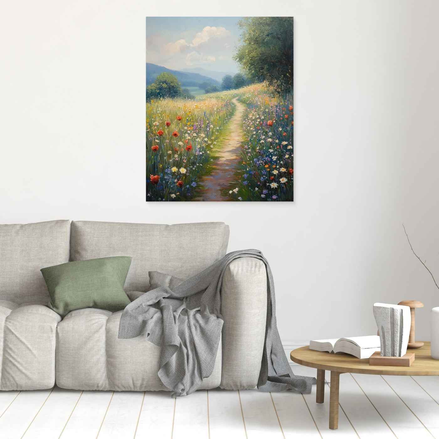 Hallway Wall Art – Wildflower Meadow Path Canvas Print