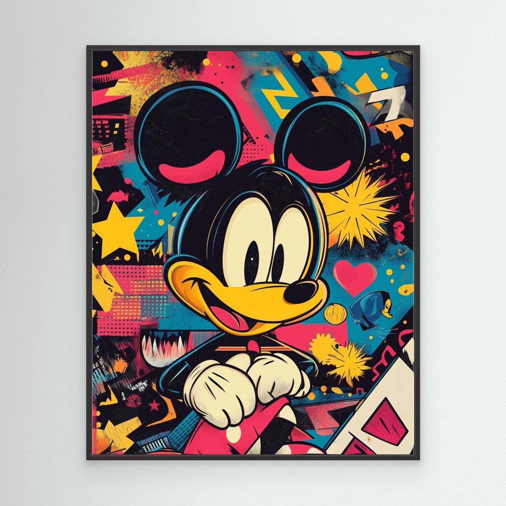 Urban Graffiti Mouse Wall Art | Modern Pop Culture Print - Framed Pop Art