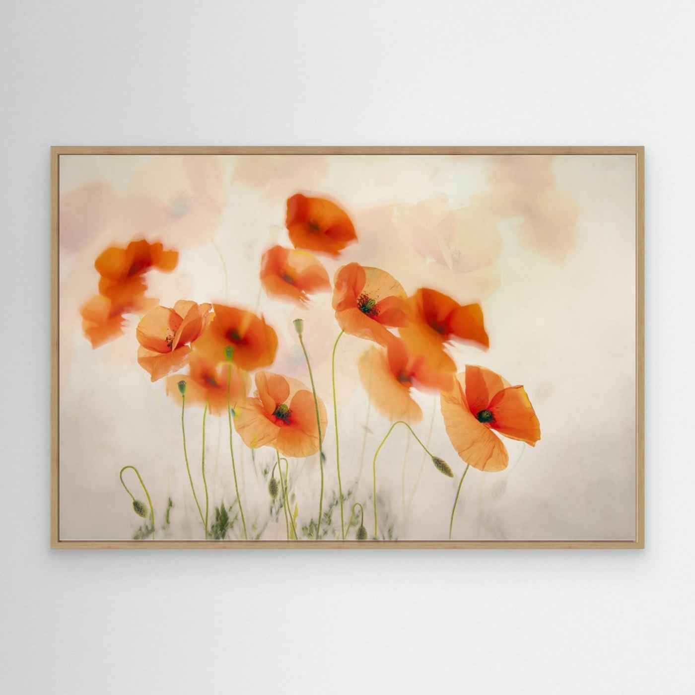 Orange Poppy Wall Art | Boho Floral Bedroom Decor