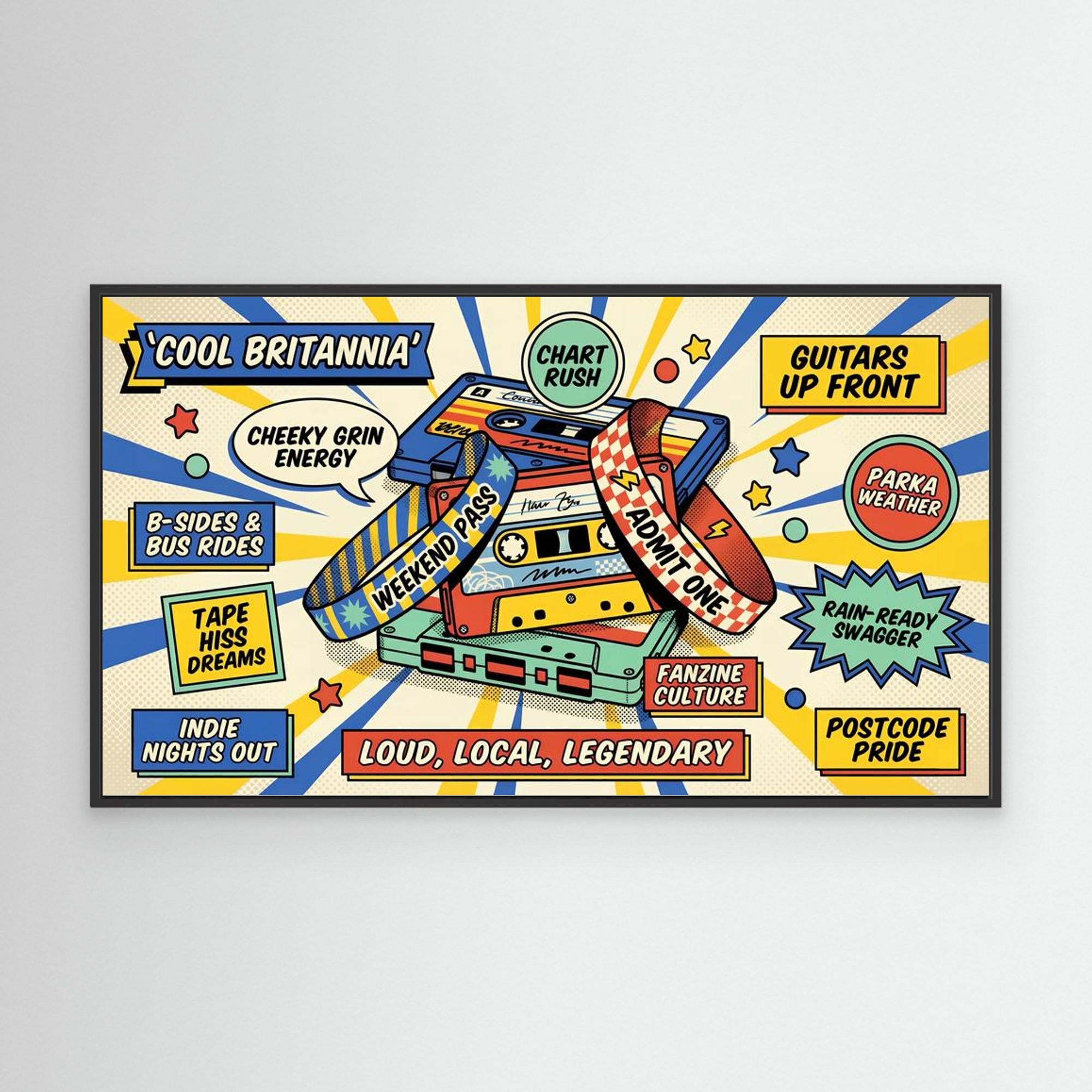 Britpop Cassette Canvas – Loud Local Legendary Art