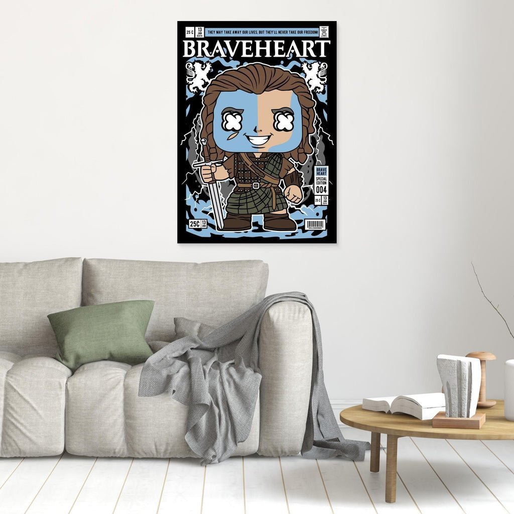 Braveheart William Wallace Comic Art | Movie Decor for Office - Framed Pop Art