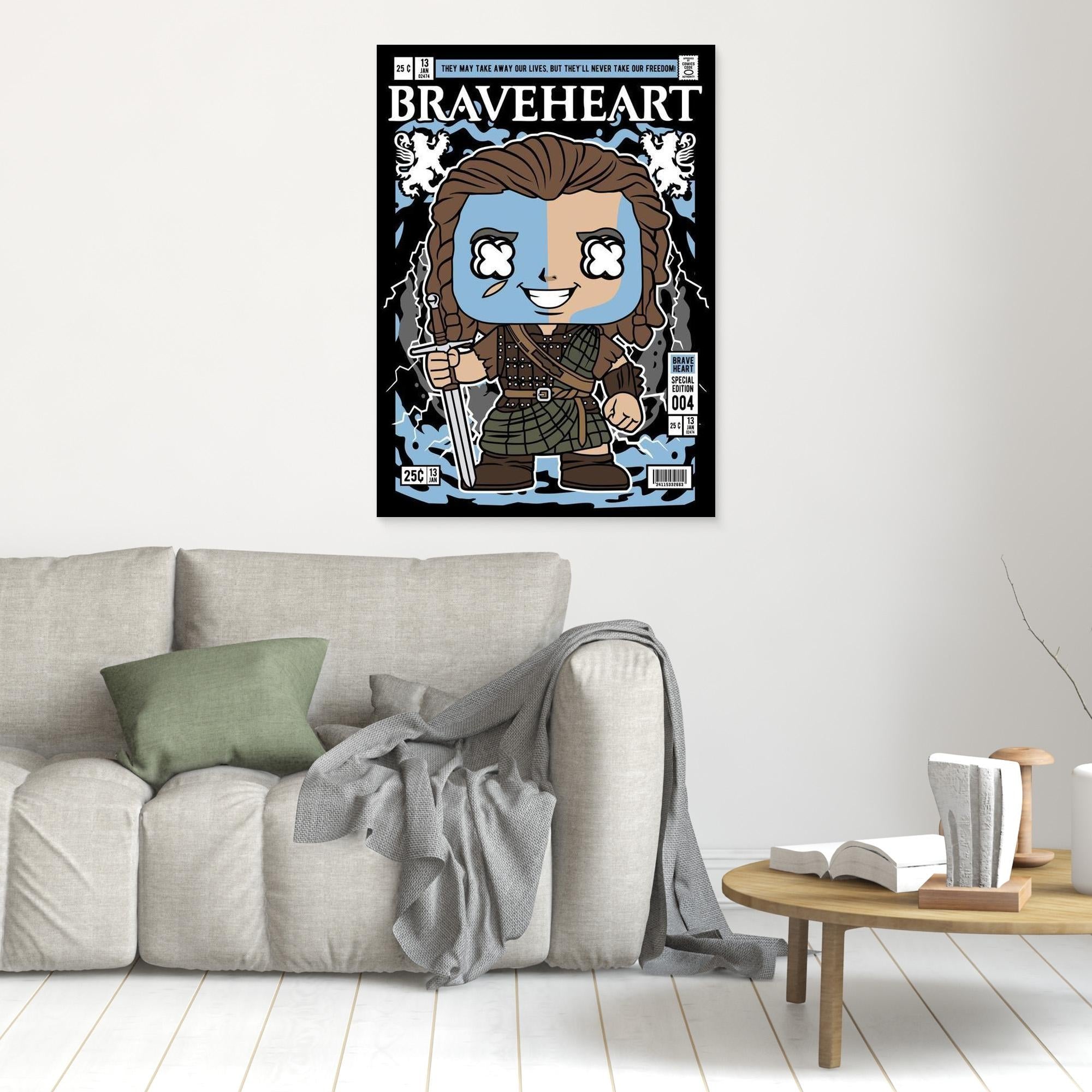 Braveheart William Wallace Comic Art | Movie Decor for Office - Framed Pop Art