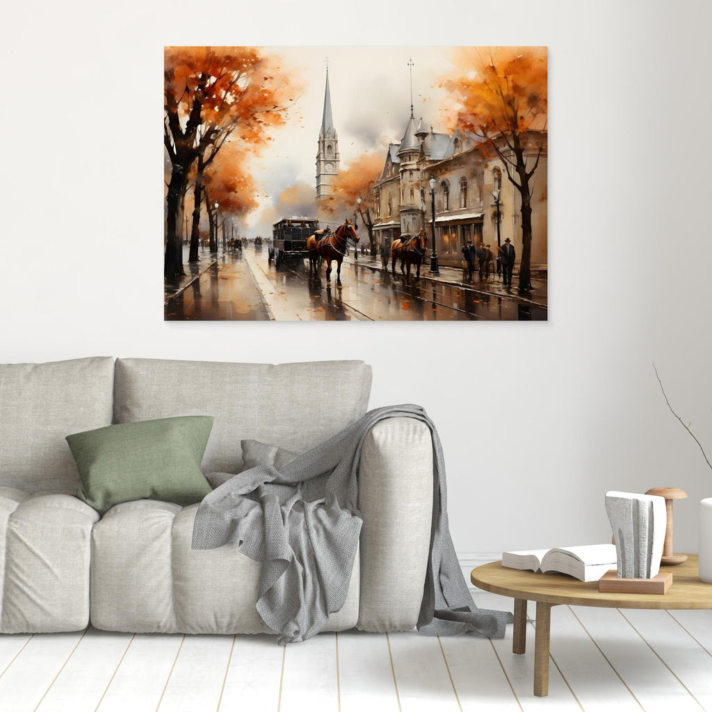 Vintage Cityscape Wall Art | Traditional Living Room Decor - Framed Pop Art