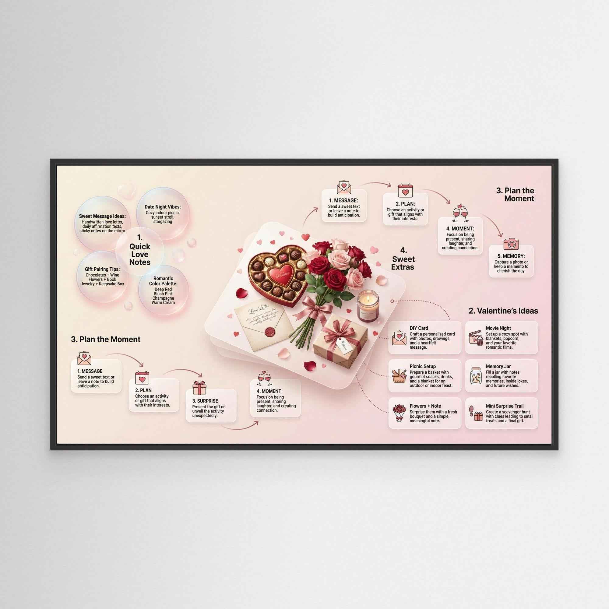Valentine's Date Night Wall Art Framed Canvas Guide - Framed Pop Art
