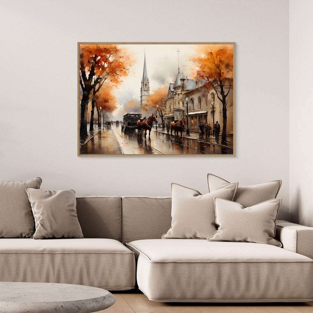 Vintage Cityscape Wall Art | Traditional Living Room Decor - Framed Pop Art