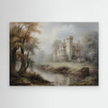 Vintage Castle Oil Painting | Traditional Hallway Wall Art - Framed Pop Art