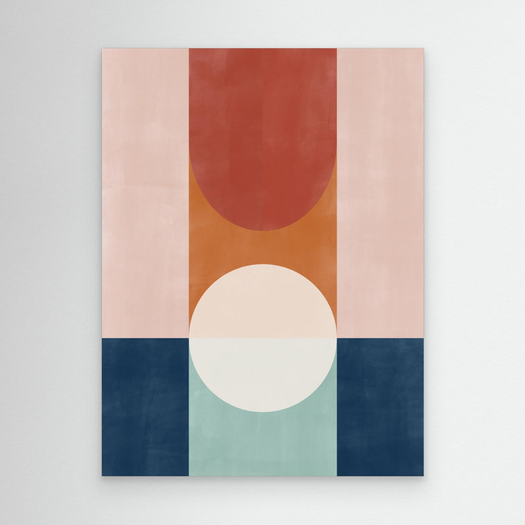 Modern Abstract Geometric Canvas – Hallway Wall Art - Framed Pop Art