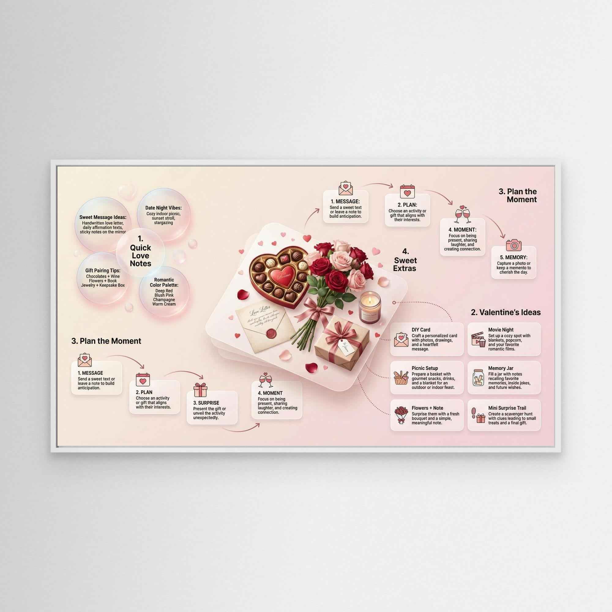 Valentine's Date Night Wall Art Framed Canvas Guide - Framed Pop Art