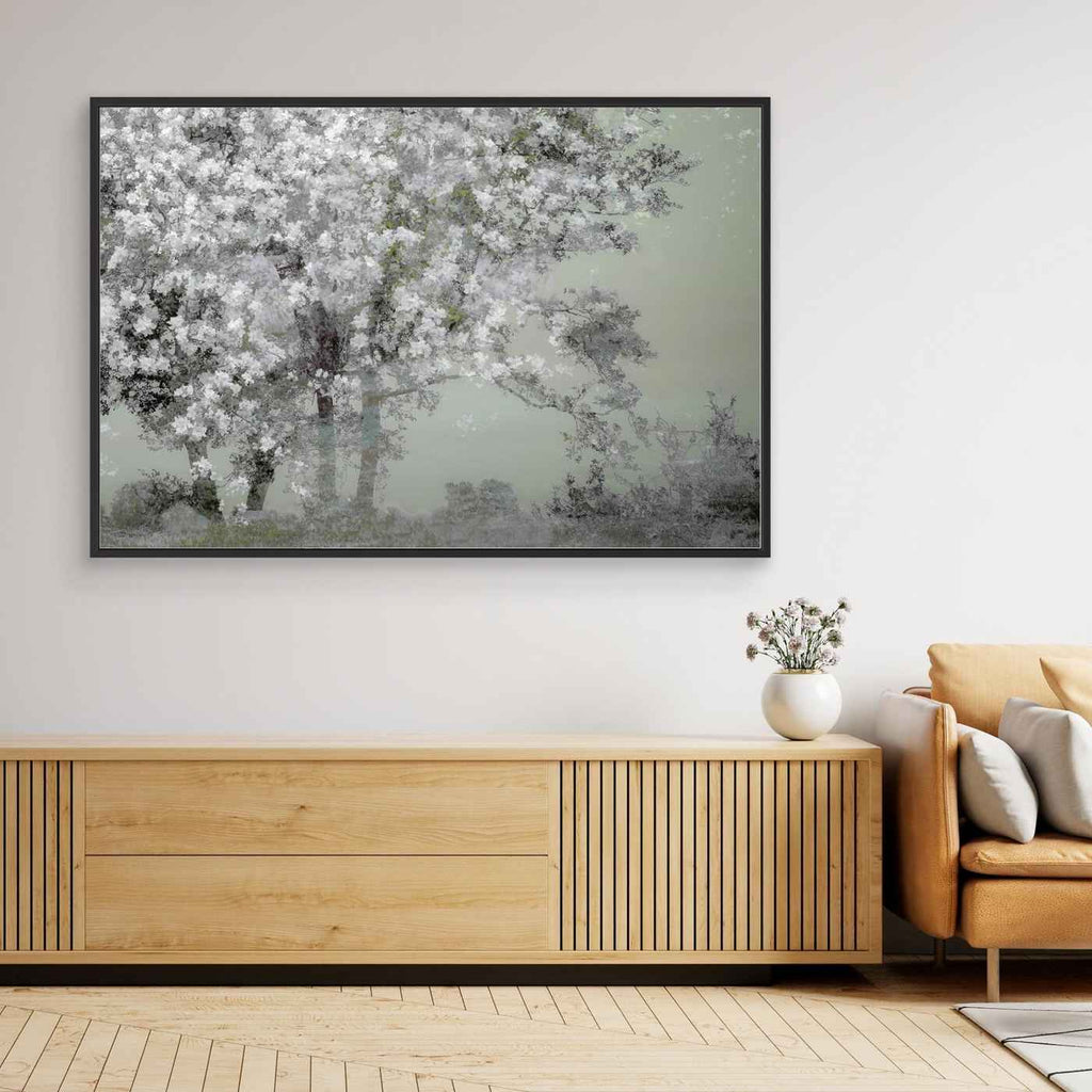 Sage Green Tree Wall Art | Modern Sage Living Room Decor