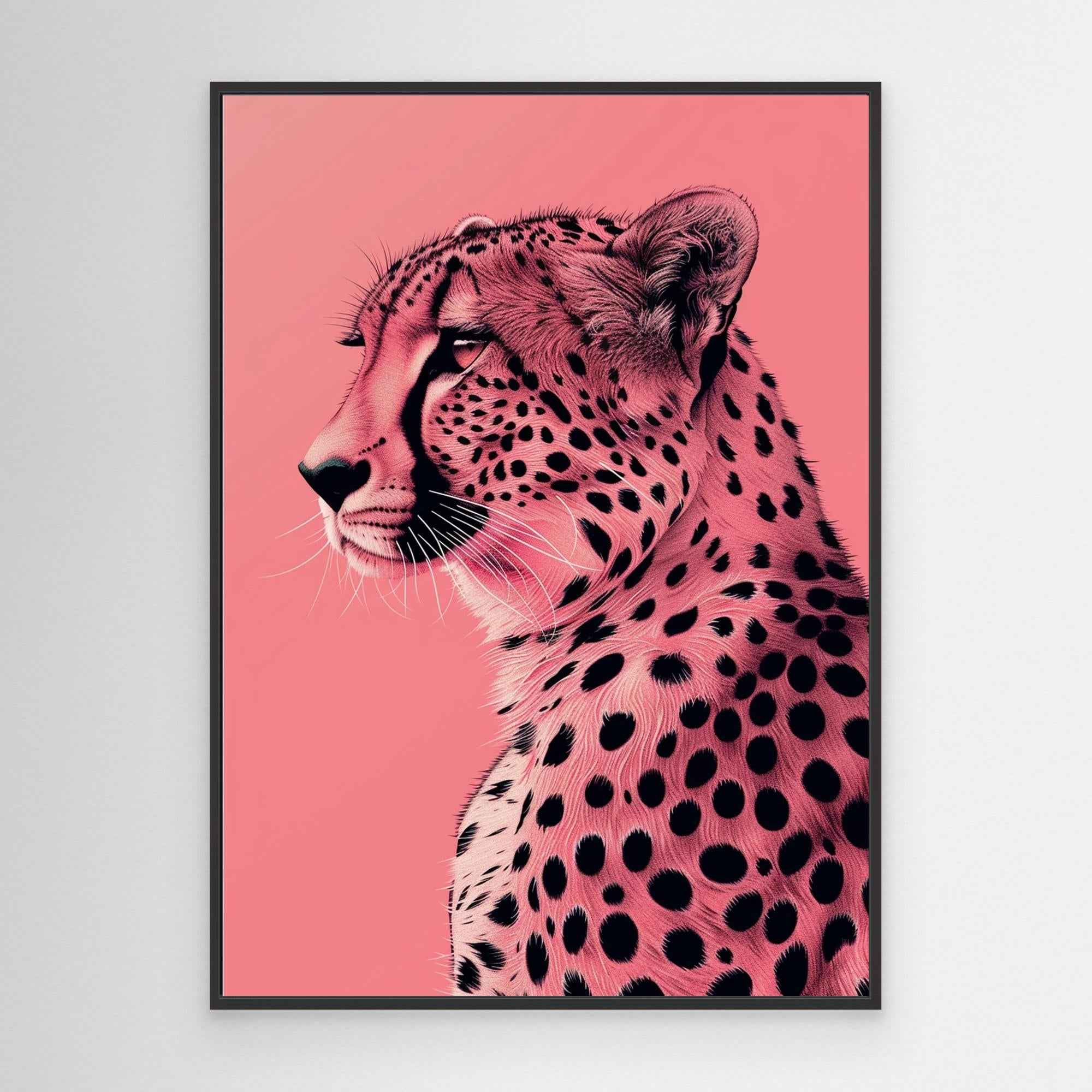 Pink Cheetah Nursery Wall Art | Pop Art Canvas Print