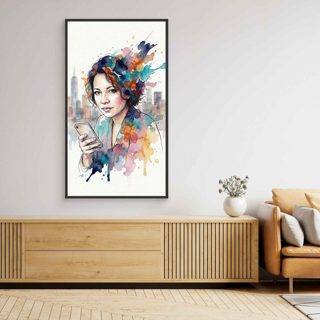 Custom Watercolour Portrait | Personalised Urban Wall Art UK - Framed Pop Art