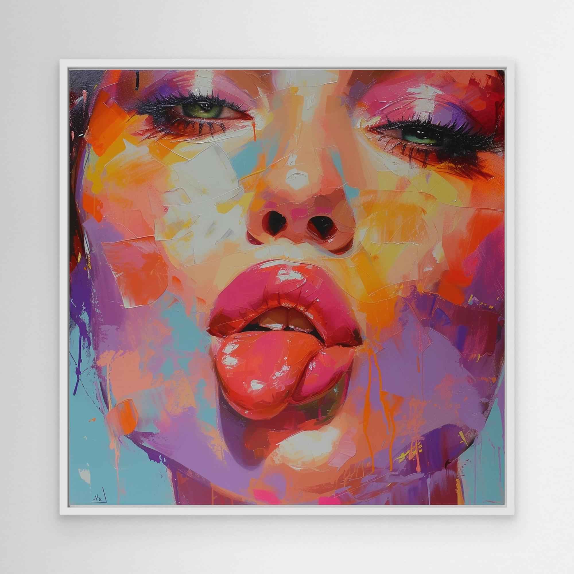 Abstract Female Face Portrait | Bold Modern Bedroom Wall Art