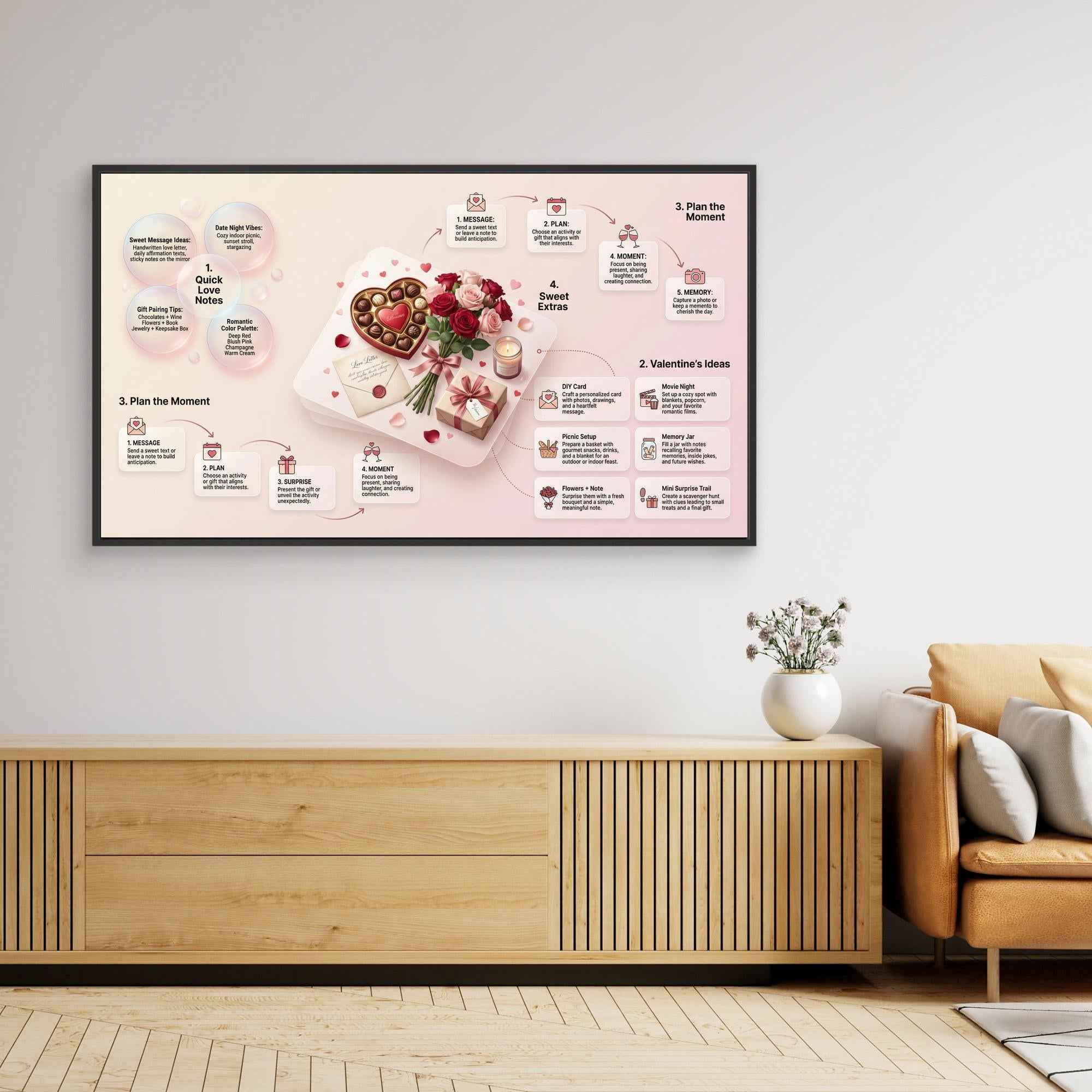 Valentine's Date Night Wall Art Framed Canvas Guide - Framed Pop Art