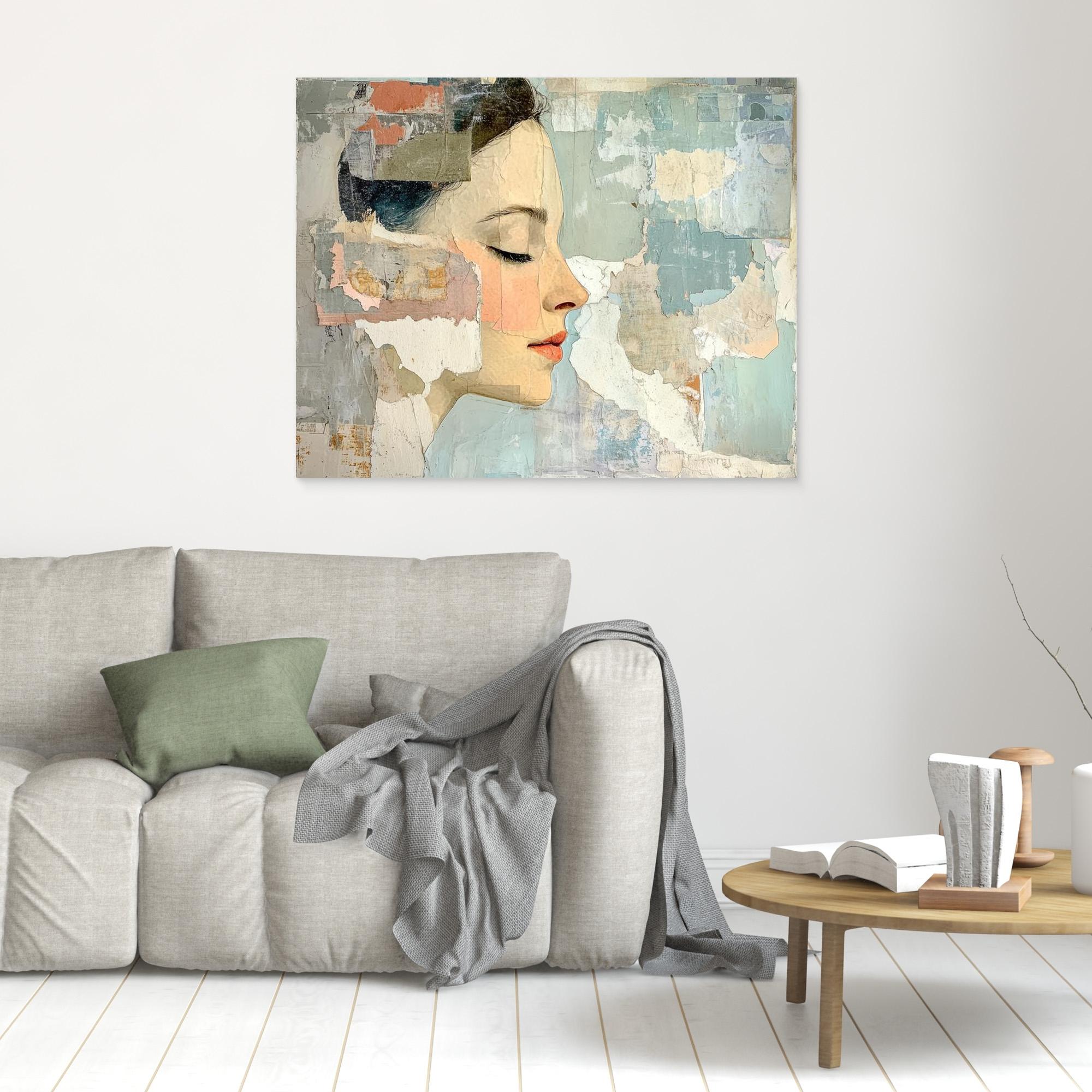 Abstract Woman Portrait Wall Art for Bedroom Decor