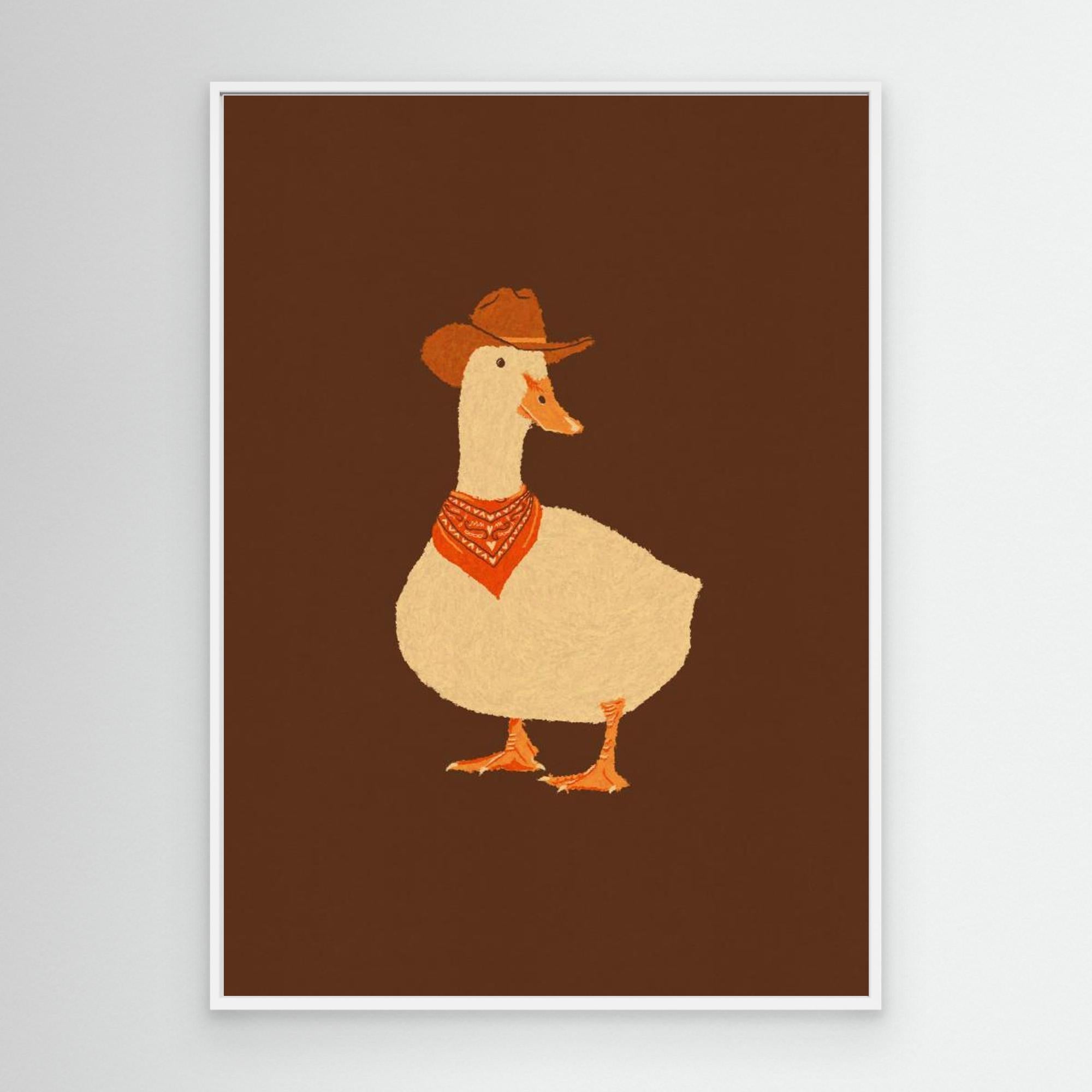 Cowboy Duck Art Print | Fun Nursery & Kid's Room Decor - Framed Pop Art