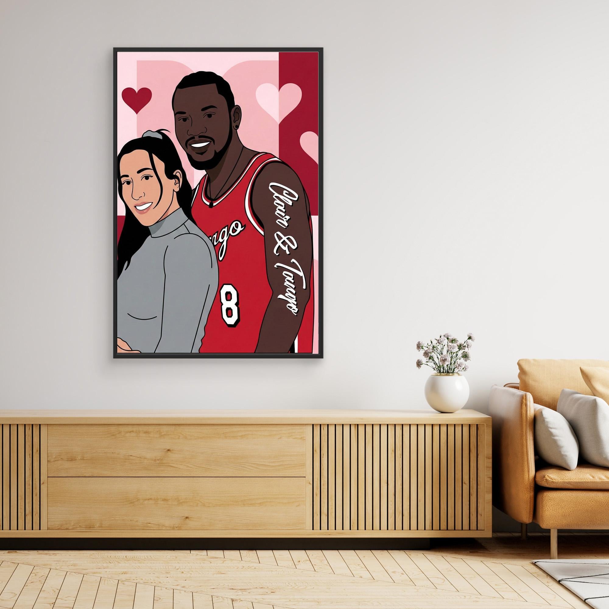 Custom Couple Pop Art | Personalised Graphic Portrait Canvas
