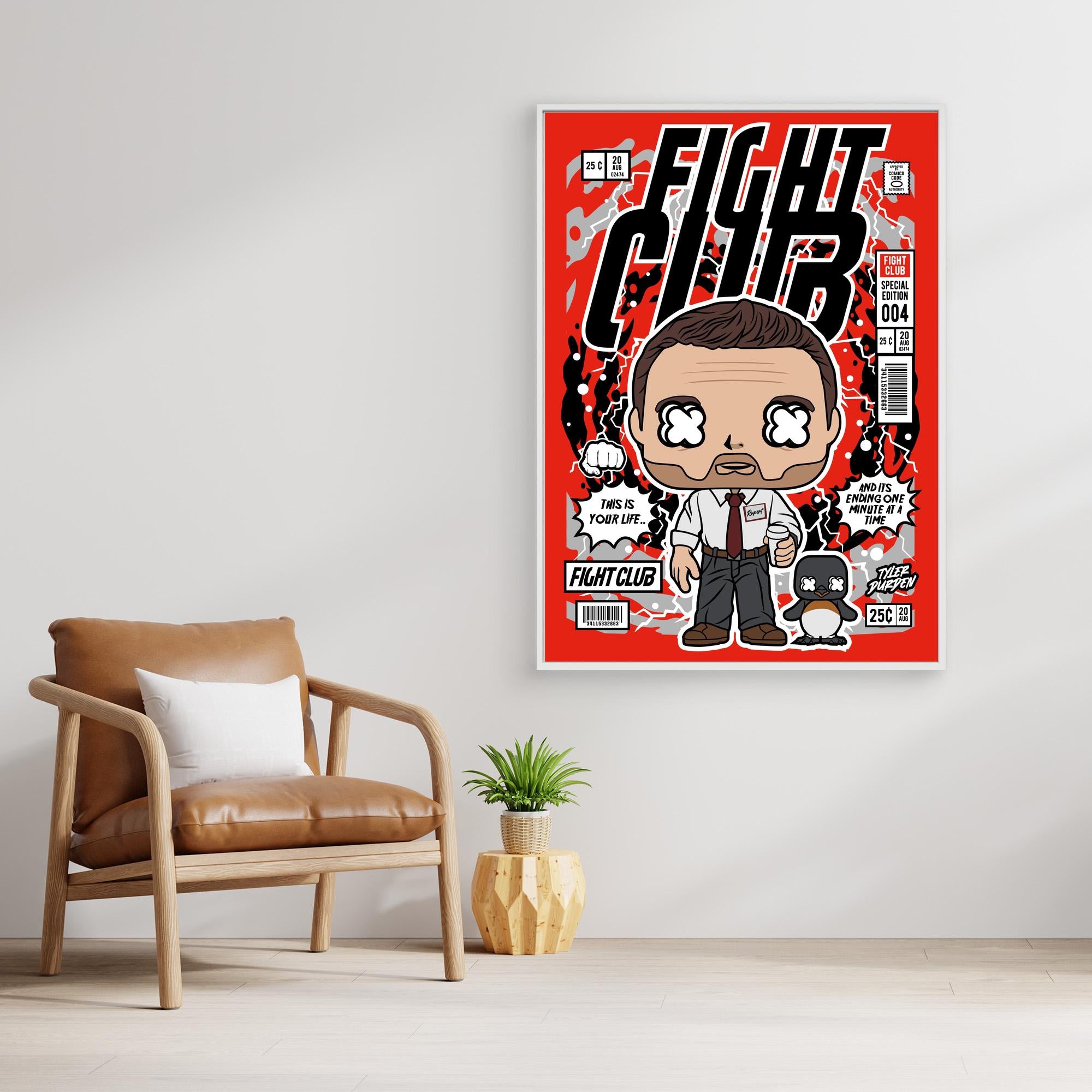 Fight Club Pop Art Canvas – Cool Lounge Wall Decor - Framed Pop Art