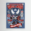 Venomised Captain America Comic Poster | Boys Bedroom Art - Framed Pop Art