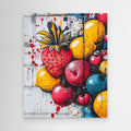 Vibrant Fruit Graffiti Canvas Print - Framed Pop Art