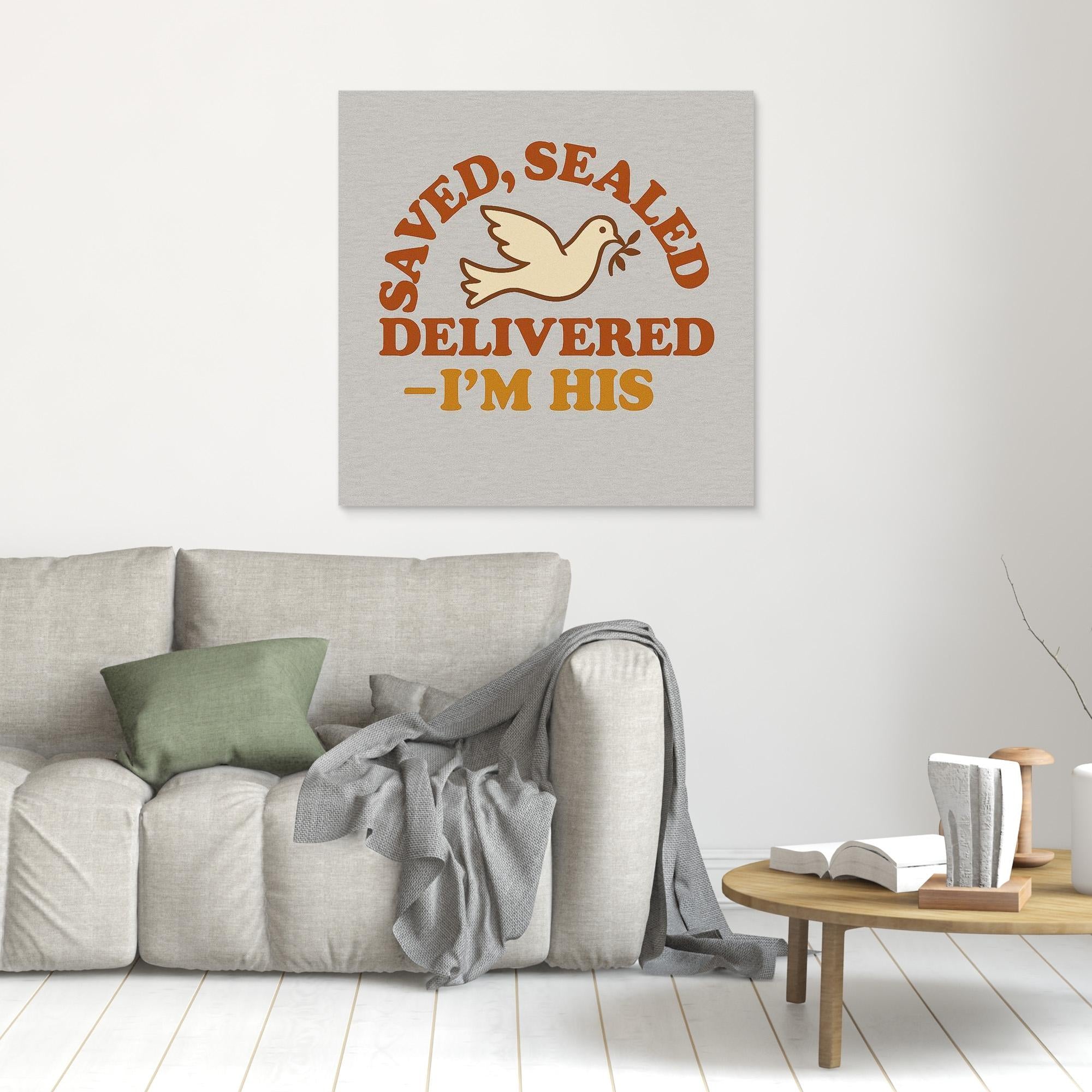Saved Sealed Delivered Wall Art | Christian Nursery Quote