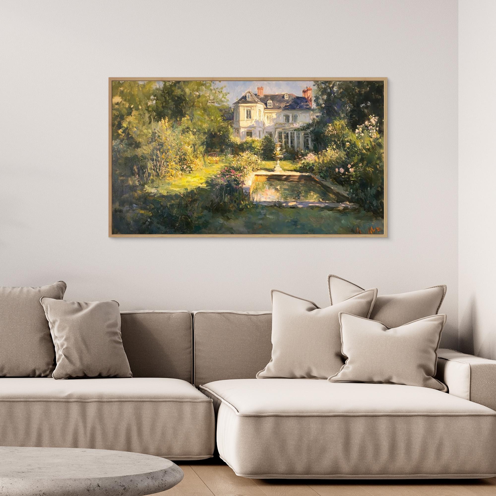 Impressionist Garden & Country House Framed Canvas Art