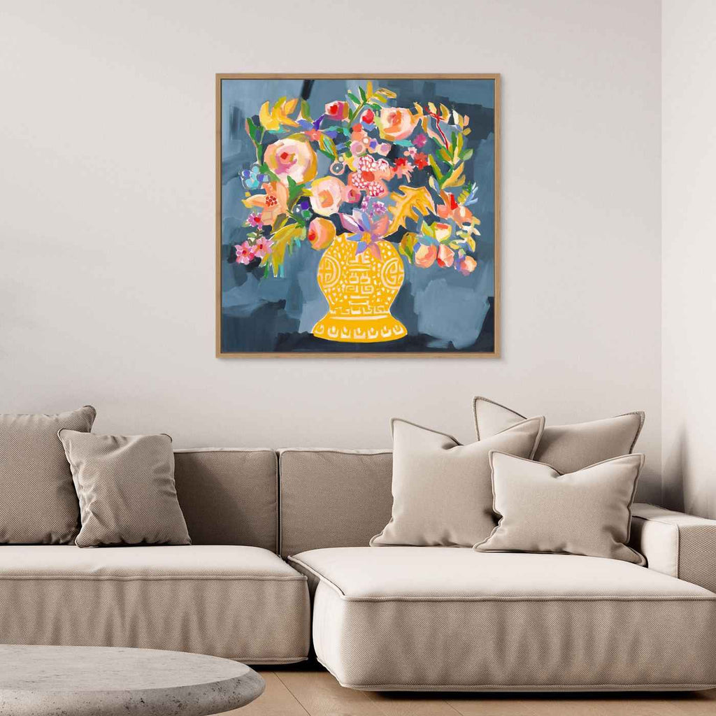 Colourful Floral Canvas Art for Kitchen Wall Decor