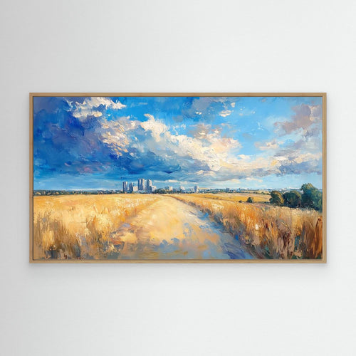 Ashford Skyline & Fields Countryside Canvas Print - Framed Pop Art