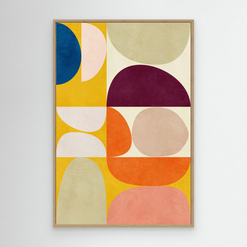 Abstract Geometric Shapes – Colourful Hallway Wall Art - Framed Pop Art