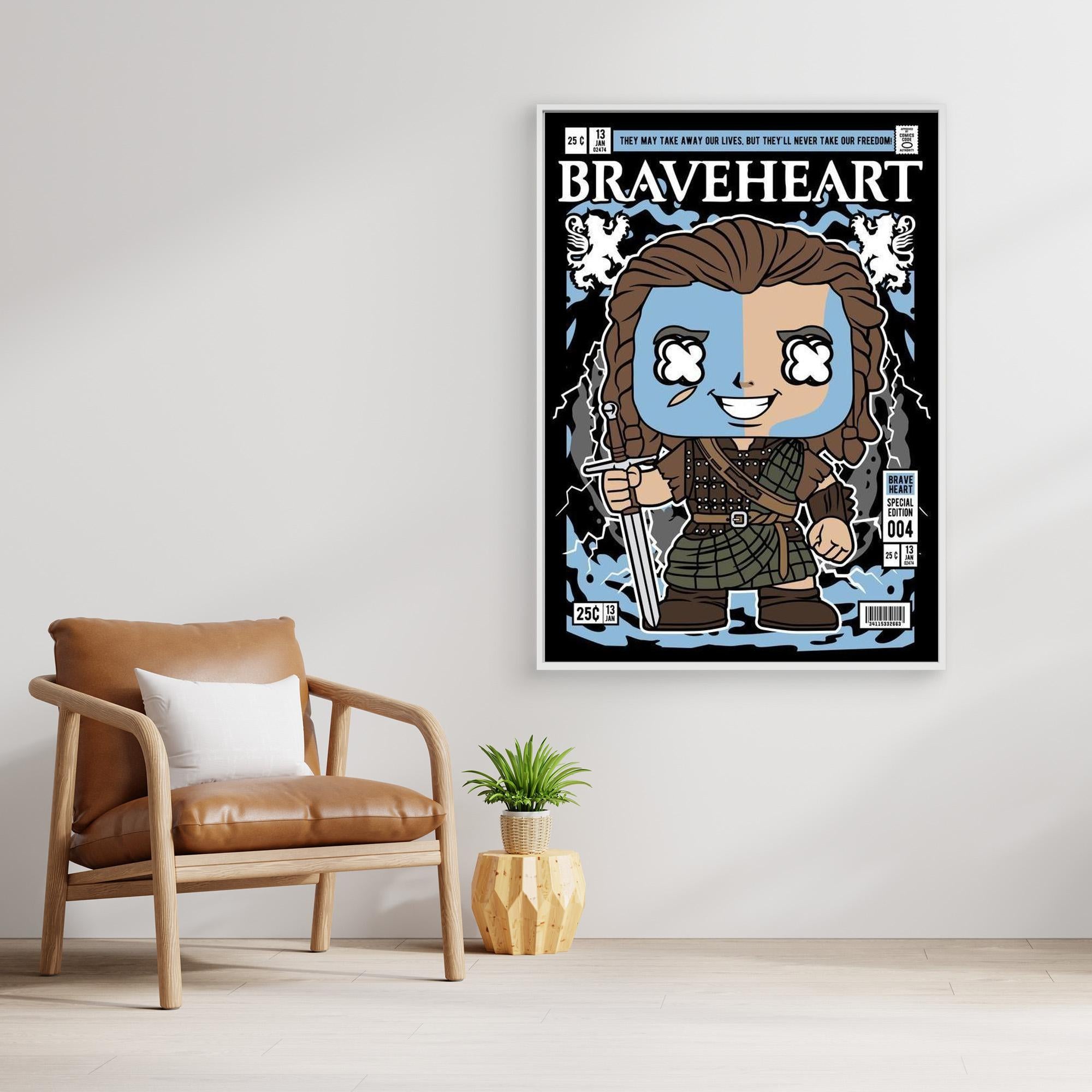 Braveheart William Wallace Comic Art | Movie Decor for Office - Framed Pop Art