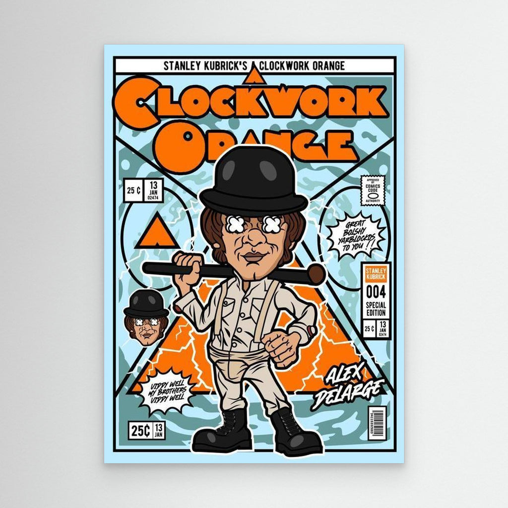 A Clockwork Orange Alex DeLarge Comic Style Art Print