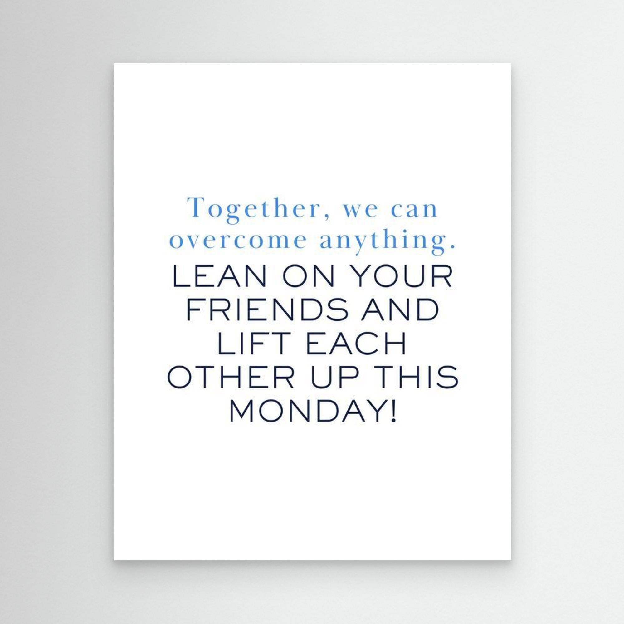 Inspirational Monday Quote Wall Art | Modern Office Decor