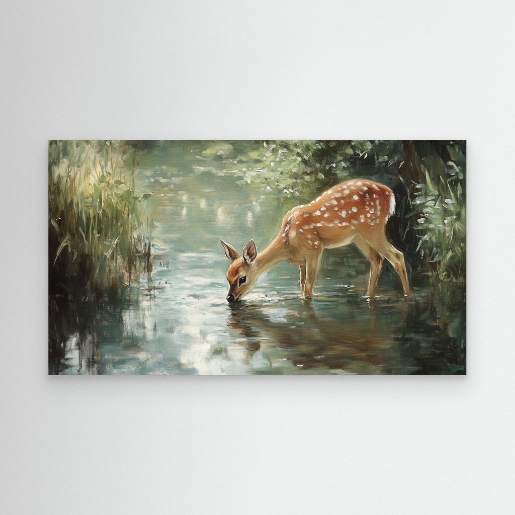 Large Framed Wall Art – Woodland Deer Canvas - Framed Pop Art