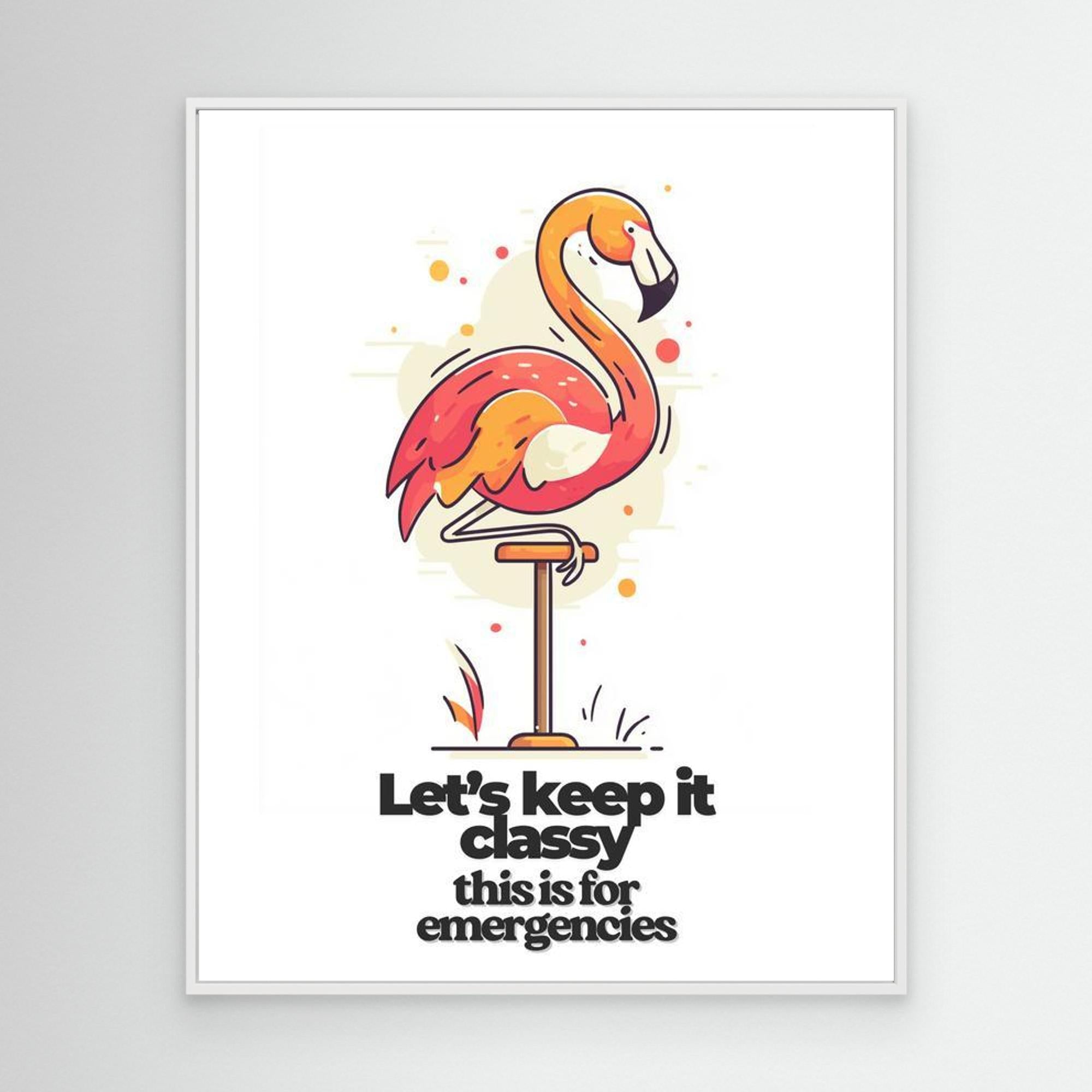 Funny Flamingo Art Print | Classy Bathroom & Bar Decor