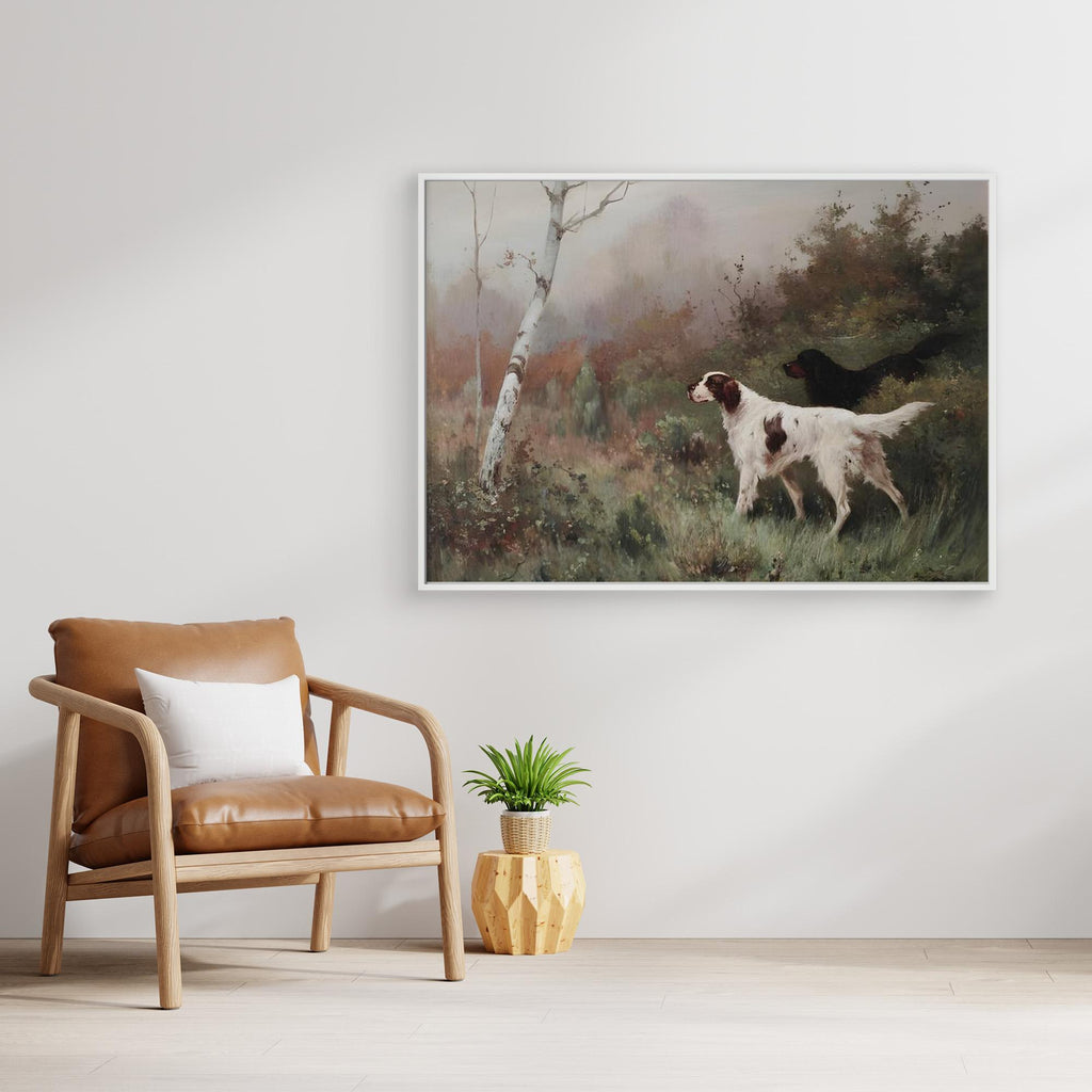 Vintage Hunting Dogs Landscape | Hallway Wall Art - Framed Pop Art