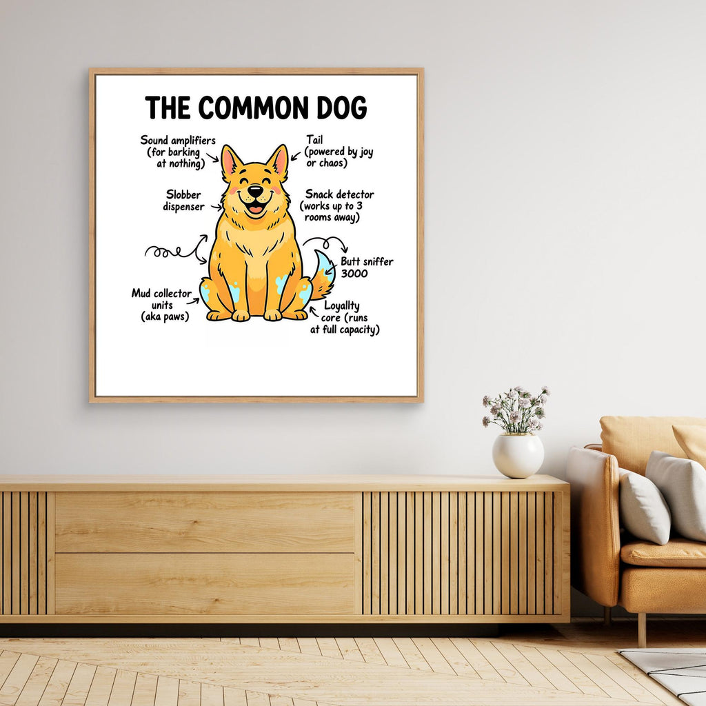 The Common Dog Funny Anatomy Wall Art | Dog Lover Gift - Framed Pop Art