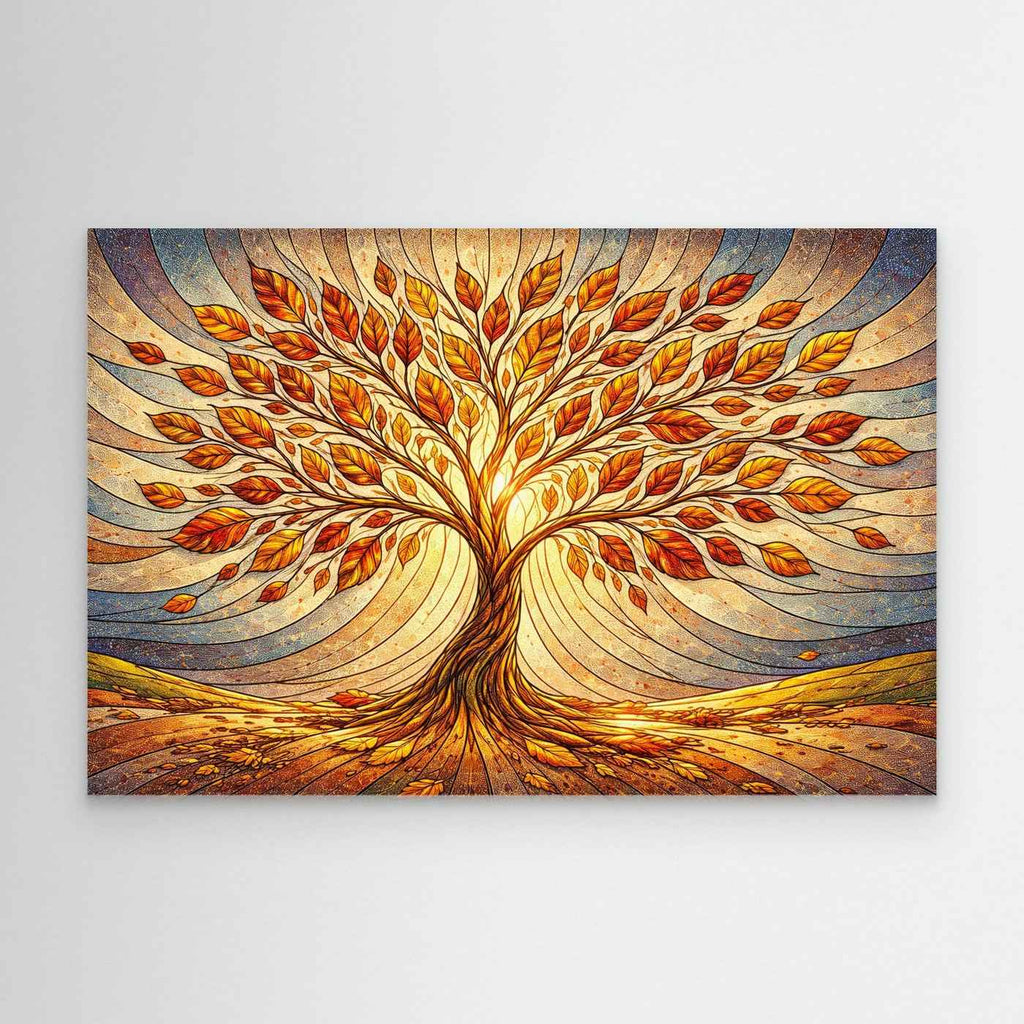 Tree of Life Wall Art | Autumn Leaves Living Room Decor