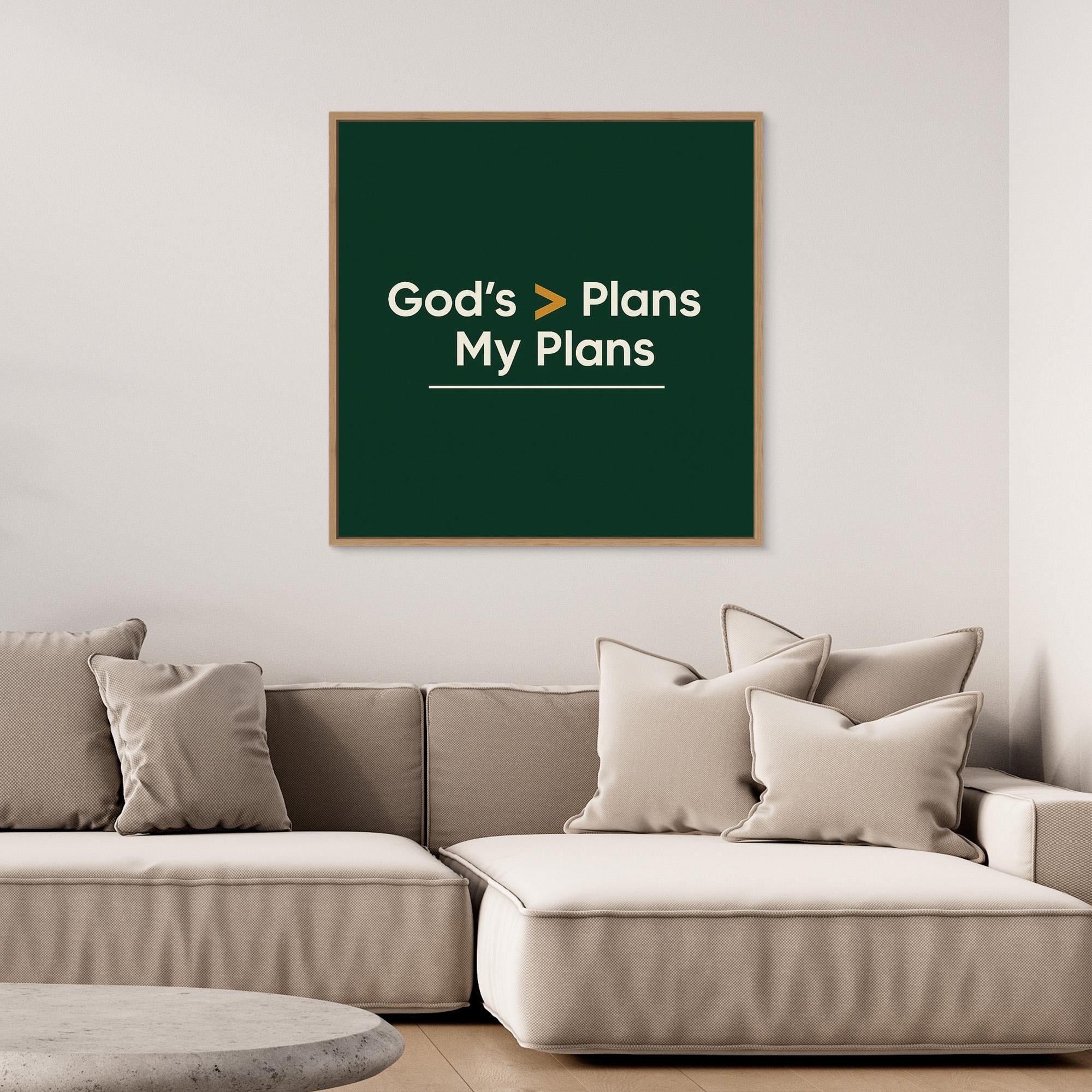 God’s Plans Over My Plans Wall Art | Office Decor Quote