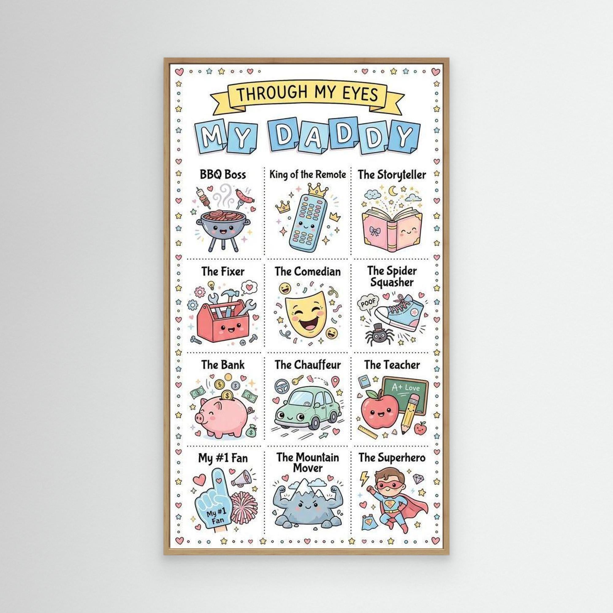 Personalised "Through My Eyes" Dad Canvas Art | Custom Gift