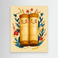 Cute Happy Scrolls Art Print | Whimsical Nursery Wall Decor - Framed Pop Art