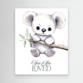 You Are Loved Koala Nursery Wall Art Canvas Decor - Framed Pop Art